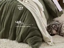 Kmart Chenille Velvet Quilt Cover Set - Queen Bed, Green offer