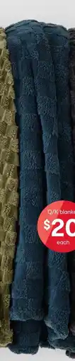 Kmart Check Jacquard Blanket - Queen/King Bed, Navy offer