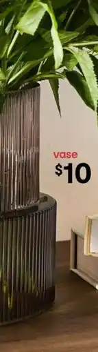 Kmart Ribbed Smoke Glass Vase offer