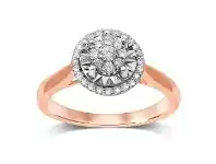 Bevilles Jewellery Limited Edition Miracle Ring with 1/4ct of Diamonds in 9ct Rose Gold - N offer