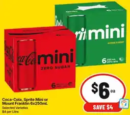 IGA Coca-Cola, Sprite Mini or Mount Franklin offer