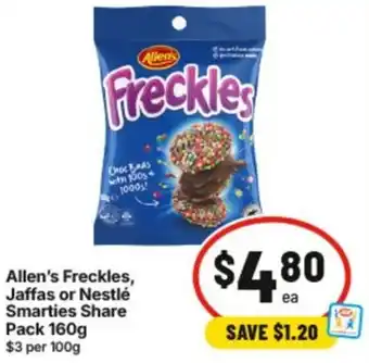 IGA Allen's Freckles, Jaffas or Nestlé Smarties Share Pack offer