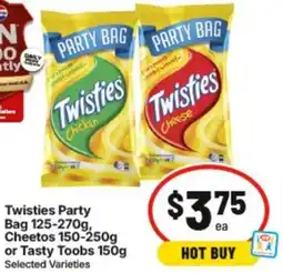 IGA Twisties Party Bag , Cheetos or Tasty Toobs offer