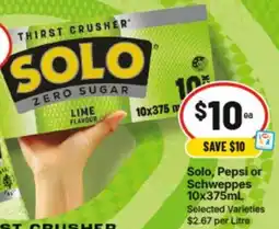 IGA Solo, Pepsi or Schweppes offer