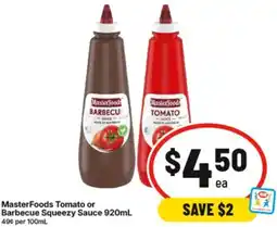 IGA Tomato or Barbecue Squeezy Sauce offer