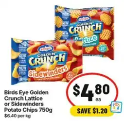 IGA Golden Crunch Lattice or Sidewinders Potato Chips offer