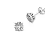 Bevilles Jewellery 9ct White Gold 0.75ct Diamond Stud Earrings offer