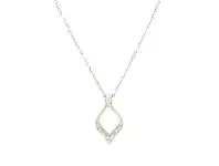Bevilles Jewellery Pave Crystal Open Teardrop Necklace in Stainless Steel offer