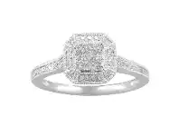 Bevilles Jewellery 9ct White Gold & Diamond Ring - Q offer
