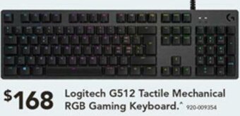 Harvey Norman Logitech G512 Tactile Mechanical RGB Gaming Keyboard offer
