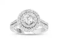 Bevilles Jewellery Love by Michelle Beville Halo Solitaire Ring with 1.25ct of Diamonds in 18ct White Gold - M offer