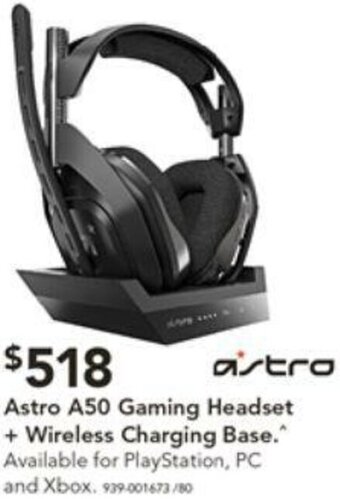 Harvey Norman Astro A50 Gaming Headset + Wireless Charging Base offer