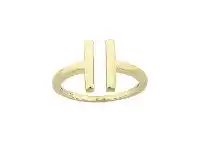 Bevilles Jewellery 9ct Yellow Gold Double Bar Cuff Stackable Ring offer