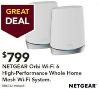 Netgear Orbri Wi-Fi 6 High-Performance Whole Home Mesh Wi-Fi System