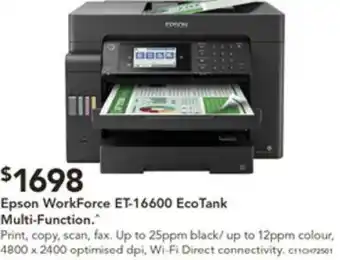 Harvey Norman Epson WorkForce ET-16600 EcoTank Multi-Function offer