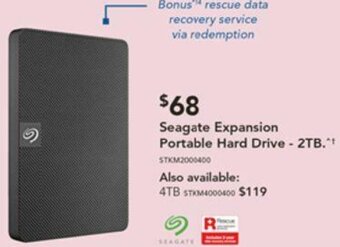 Harvey Norman Seagate Expansion Portable Hard Drive-2TB offer