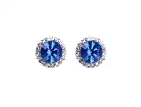 Bevilles Jewellery Sterling Silver Blue Crystal September Birthstone Earrings offer