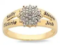 Bevilles Jewellery 9ct Yellow Gold Diamond Set Personalised 4 Name Ring offer
