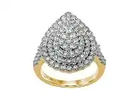 Bevilles Jewellery Limited Edition 9ct Yellow Gold 1.60ct Diamond Pear Ring offer