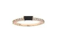 Bevilles Jewellery 9ct Rose Gold Black & White Cubic Zirconia Stackable Ring offer