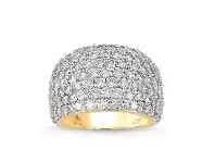 Bevilles Jewellery Meera Pave Ring with 4.00ct of Laboratory Grown Diamonds in 9ct Yellow Gold offer