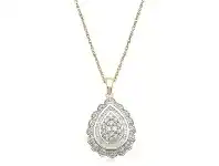 Bevilles Jewellery 9ct Yellow Gold Necklace with 1.00ct of Diamonds offer