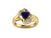 Bevilles Jewellery 9ct Yellow Gold Sapphire and Diamond Ring offer