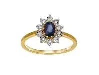 Bevilles Jewellery 9ct Yellow Gold Diamond and Sapphire Ring offer