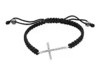 Bevilles Jewellery Sterling Silver Shamballa White Side Cross Bracelet offer