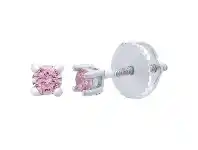 Children's Pink Cubic Zirconia Stud Earrings