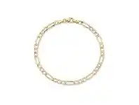 Bevilles Jewellery Children&#039;s 9ct Yellow Gold Silver Infused Figaro Bracelet offer