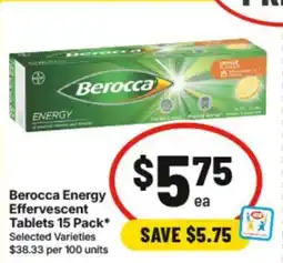 IGA Berocca Energy Effervescent offer