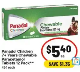 IGA Panadol Children 7+ Years Chewable Paracetamol offer
