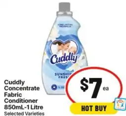 IGA Cuddly Concentrate Fabric Conditioner offer