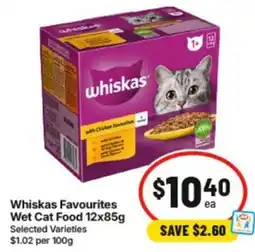 IGA Whiskas Favourites Wet Cat Food offer