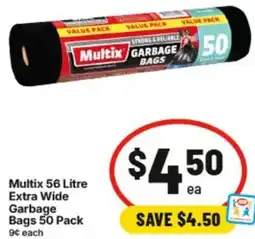 IGA Multix 56 Litre Extra Wide Garbage Bags offer