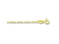 Bevilles Jewellery 9ct Yellow Gold Silver Infused Figaro Necklace 55cm offer