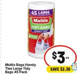 IGA Multix Bags Handy Ties Large Tidy Bags offer