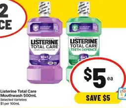 IGA Listerine Total Care Mouthwash offer