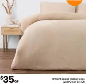 Brilliant Basics Teddy Fleece Quilt Cover Set QB