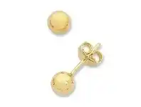 Bevilles Jewellery 9ct Yellow Gold Silver Infused Ball Stud Earrings 8mm offer