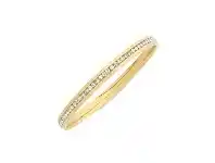 Bevilles Jewellery Yellow Stainless Steel Channel Crystal Bangle 70mm offer