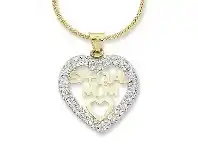 Bevilles Jewellery 9ct Yellow Gold Silver Filled Crystal Mum Necklace offer