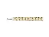 9ct Two Tone Gold Silver Infused Wave Bracelet