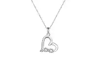 Bevilles Jewellery Sterling Silver Cubic Zirconia Infinity Heart Necklace offer