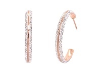 Bevilles Jewellery Rose Stainless Steel Crystal Pave Hoop Earrings offer