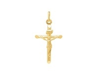 Bevilles Jewellery Bevelled Edges Crucifix Cross Pendant in 9ct Yellow Gold offer