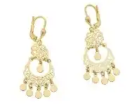 Bevilles Jewellery 9ct Yellow Gold Silver Infused Filigree Drop Earrings offer