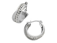 Bevilles Jewellery Stainless Steel Crystal Crossover Hoop Earrings offer