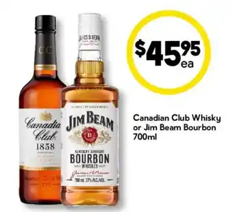 Drakes Canadian Club Whisky or Jim Beam Bourbon offer